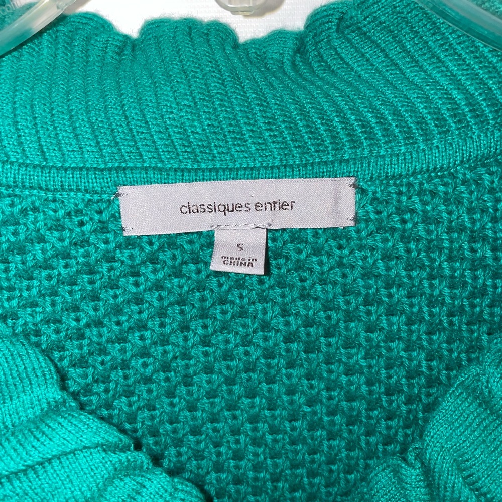 Emerald Green Two Button Cardigan - image 3